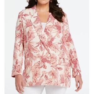 Ella Rafaella Blazer Womens XL‎ Peach Red Double Breasted Feminine Career Office